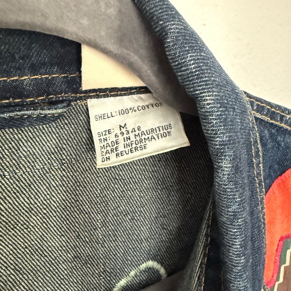 Vintage oversized Western Denim Jacket with Cactus and Southwestern Patches sZ M - Picture 8 of 14